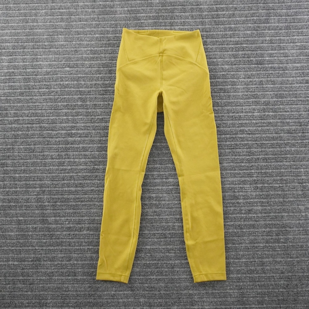 Lululemon Leggings Women 4 Yellow High Rise Athletic Yoga Pants